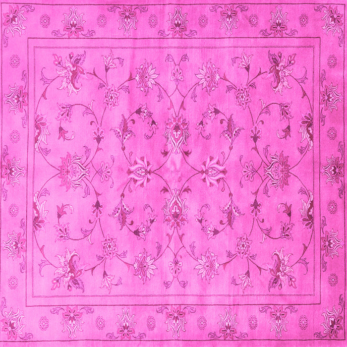Square Machine Washable Persian Pink Traditional Rug, wshtr2187pnk