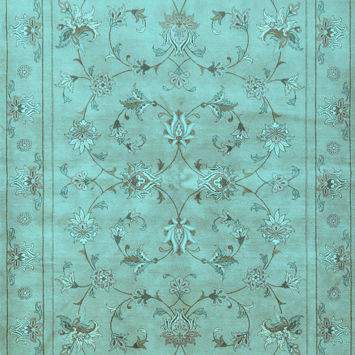 Machine Washable Persian Light Blue Traditional Rug, wshtr2187lblu