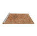 Sideview of Machine Washable Traditional Orange Rug, wshtr2188