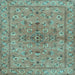 Square Machine Washable Persian Light Blue Traditional Rug, wshtr2188lblu