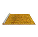 Sideview of Machine Washable Persian Yellow Traditional Rug, wshtr2188yw