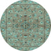 Round Persian Light Blue Traditional Rug, tr2188lblu