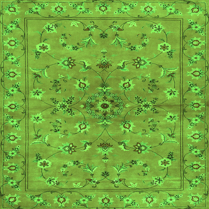 Serging Thickness of Persian Green Traditional Rug, tr2188grn