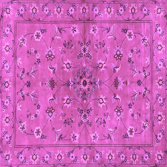 Square Machine Washable Persian Purple Traditional Area Rugs, wshtr2188pur