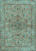 Machine Washable Persian Light Blue Traditional Rug, wshtr2188lblu