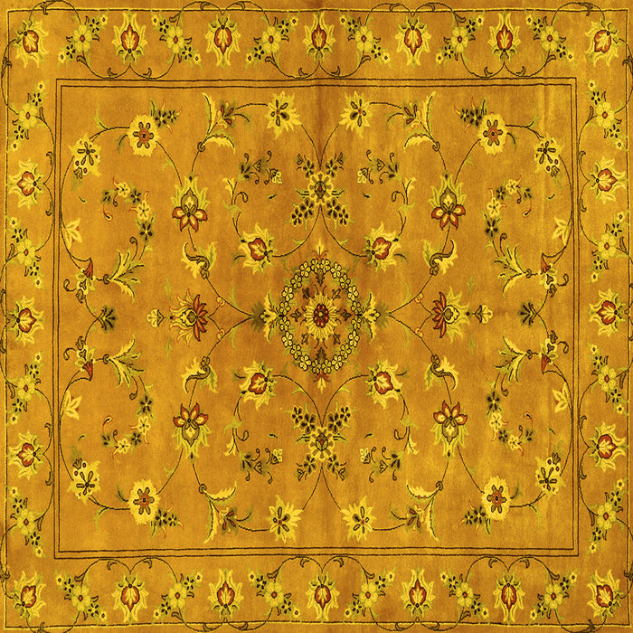 Square Persian Yellow Traditional Rug, tr2188yw