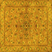 Square Persian Yellow Traditional Rug, tr2188yw