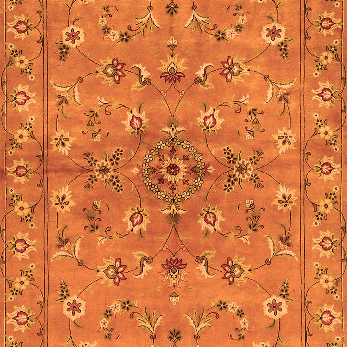 Serging Thickness of Machine Washable Persian Orange Traditional Area Rugs, wshtr2188org