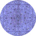 Round Persian Blue Traditional Rug, tr2188blu