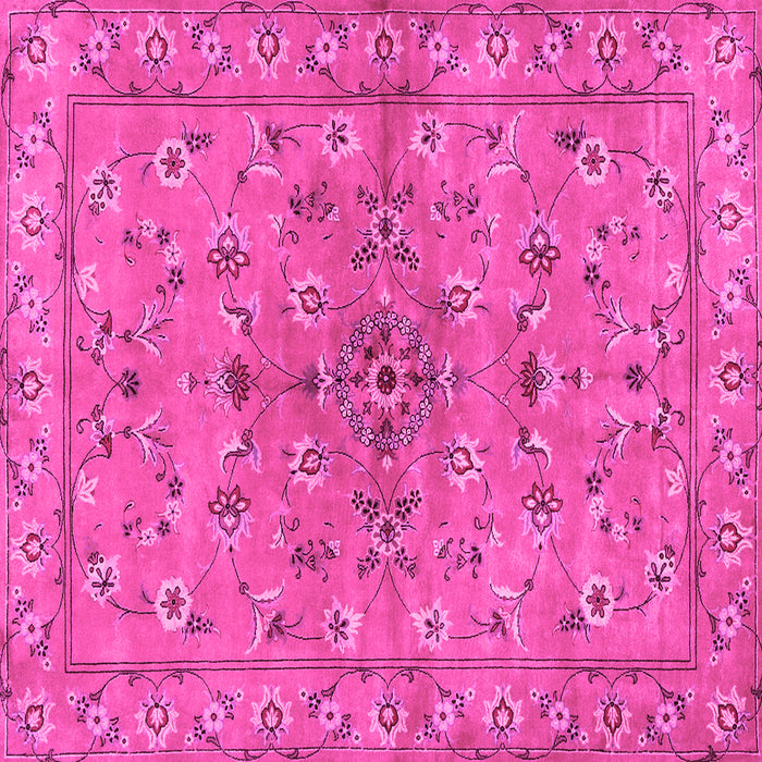 Square Machine Washable Persian Pink Traditional Rug, wshtr2188pnk