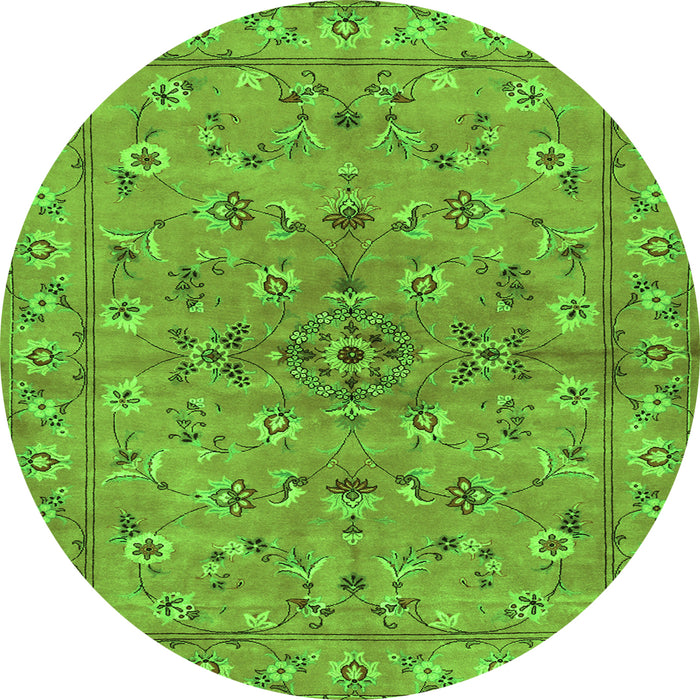 Square Persian Green Traditional Rug, tr2188grn