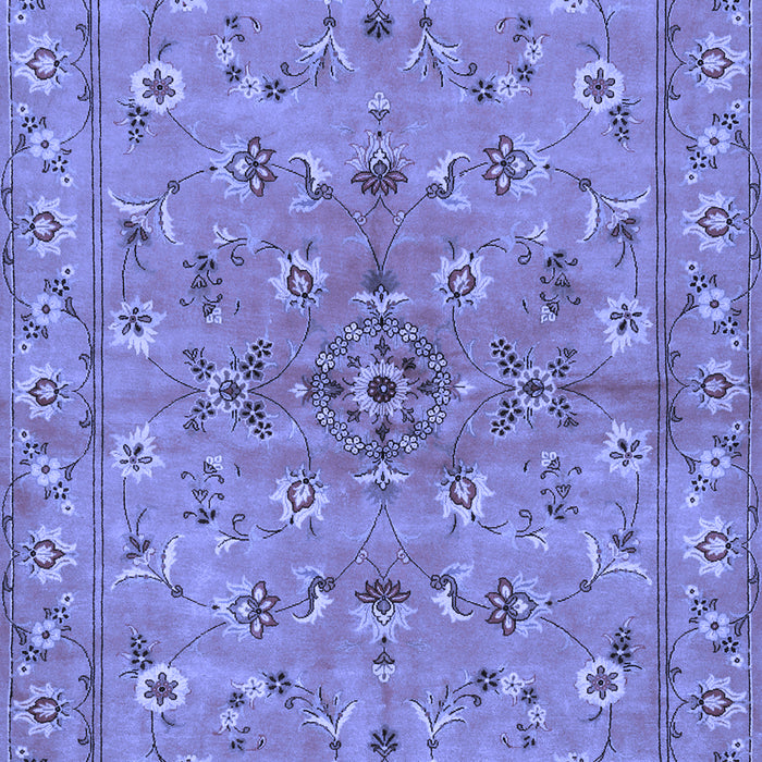 Machine Washable Persian Blue Traditional Rug, wshtr2188blu