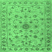 Square Persian Emerald Green Traditional Rug, tr2189emgrn