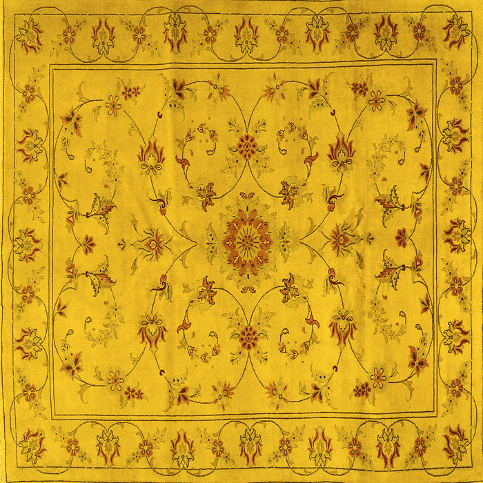 Square Persian Yellow Traditional Rug, tr2189yw