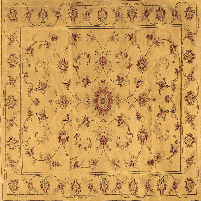 Square Machine Washable Persian Brown Traditional Rug, wshtr2189brn