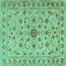 Square Persian Turquoise Traditional Rug, tr2189turq