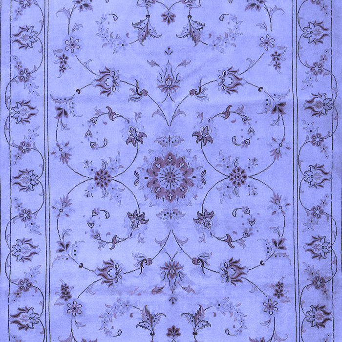 Machine Washable Persian Blue Traditional Rug, wshtr2189blu