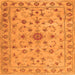 Round Machine Washable Persian Orange Traditional Area Rugs, wshtr2189org