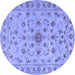 Round Persian Blue Traditional Rug, tr2189blu