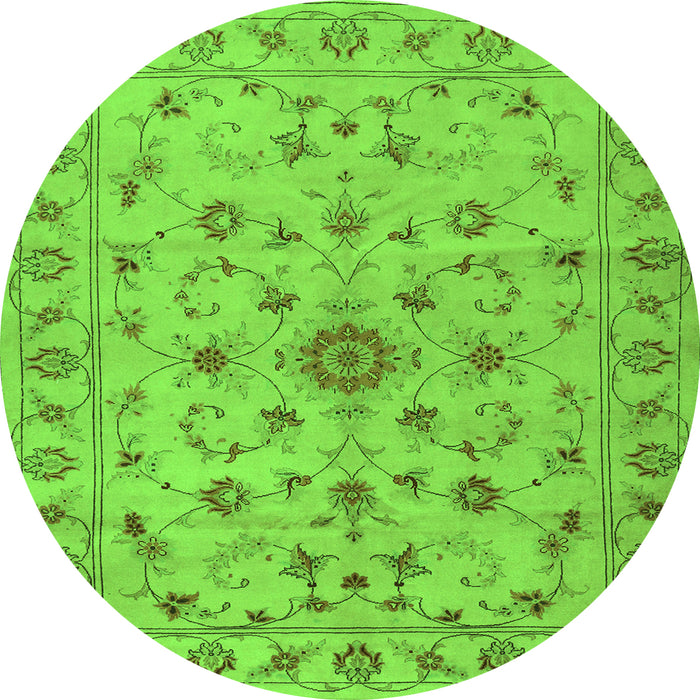 Square Persian Green Traditional Rug, tr2189grn