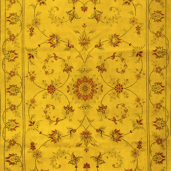 Machine Washable Persian Yellow Traditional Rug, wshtr2189yw