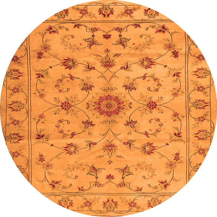 Machine Washable Persian Orange Traditional Area Rugs, wshtr2189org