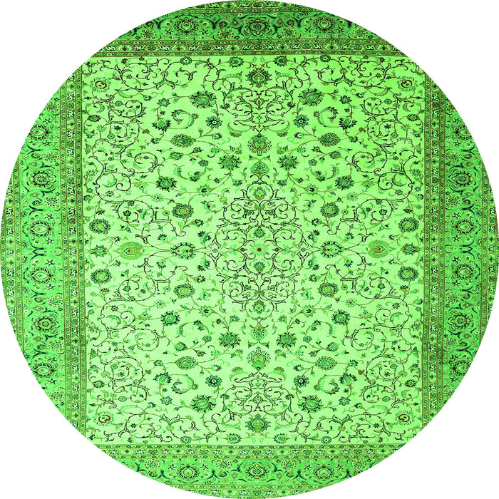 Square Persian Green Traditional Rug, tr218grn