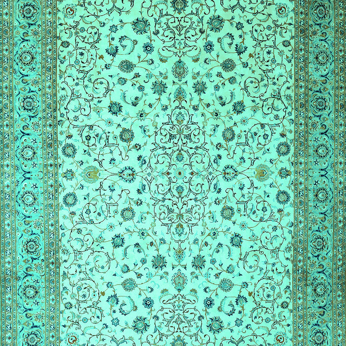 Machine Washable Persian Turquoise Traditional Area Rugs, wshtr218turq