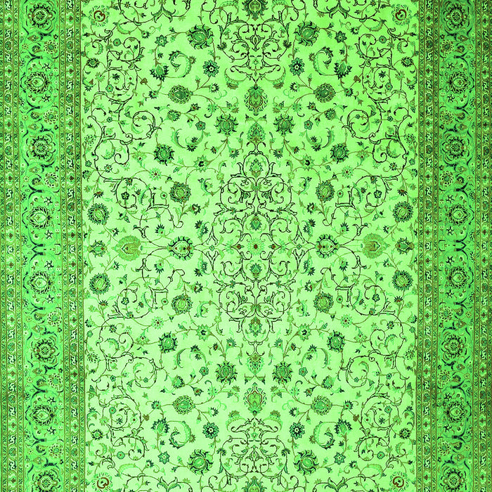 Serging Thickness of Machine Washable Persian Green Traditional Area Rugs, wshtr218grn