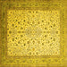 Square Machine Washable Persian Yellow Traditional Rug, wshtr218yw