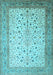 Machine Washable Persian Light Blue Traditional Rug, wshtr218lblu