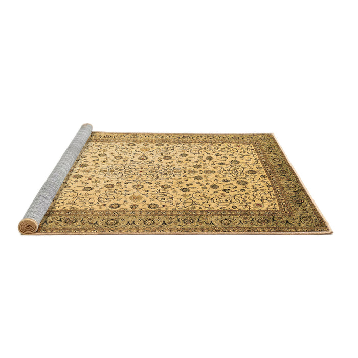 Sideview of Machine Washable Persian Brown Traditional Rug, wshtr218brn