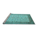 Sideview of Machine Washable Persian Light Blue Traditional Rug, wshtr218lblu