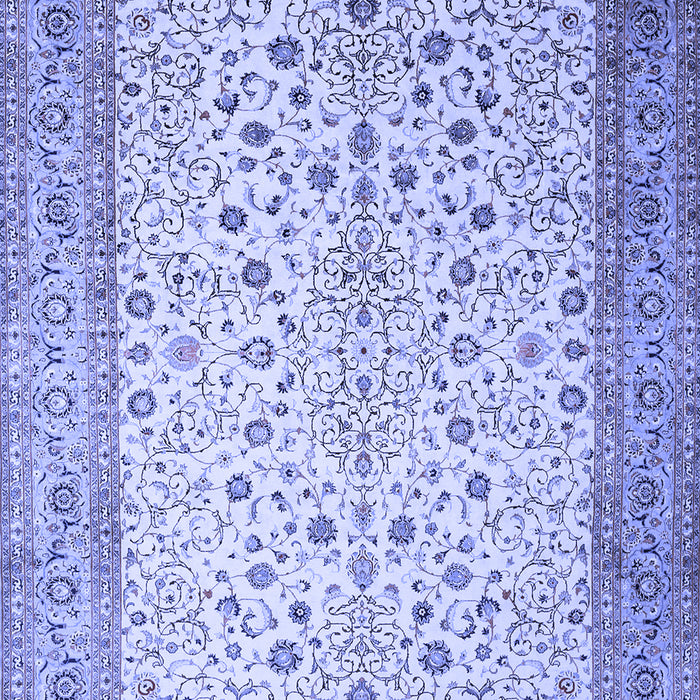 Machine Washable Persian Blue Traditional Rug, wshtr218blu