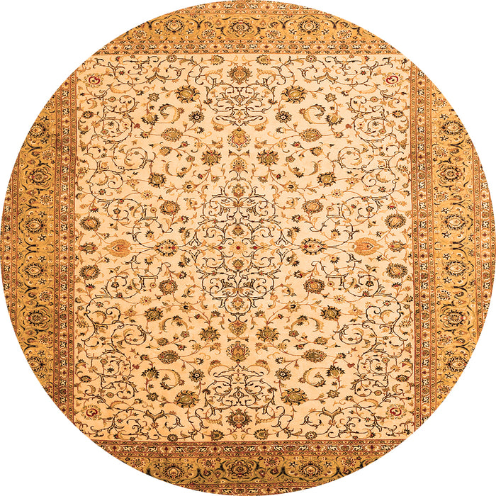 Square Persian Orange Traditional Rug, tr218org