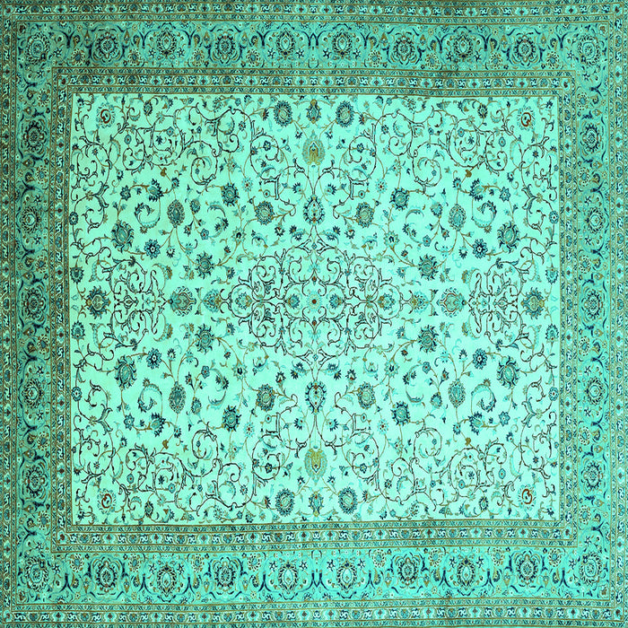 Square Persian Turquoise Traditional Rug, tr218turq