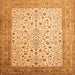 Round Machine Washable Persian Orange Traditional Area Rugs, wshtr218org