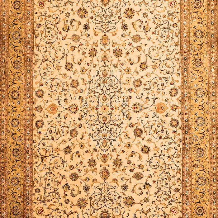 Serging Thickness of Machine Washable Persian Orange Traditional Area Rugs, wshtr218org
