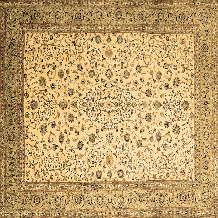 Square Persian Brown Traditional Rug, tr218brn