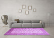 Machine Washable Persian Purple Traditional Area Rugs in a Living Room, wshtr218pur