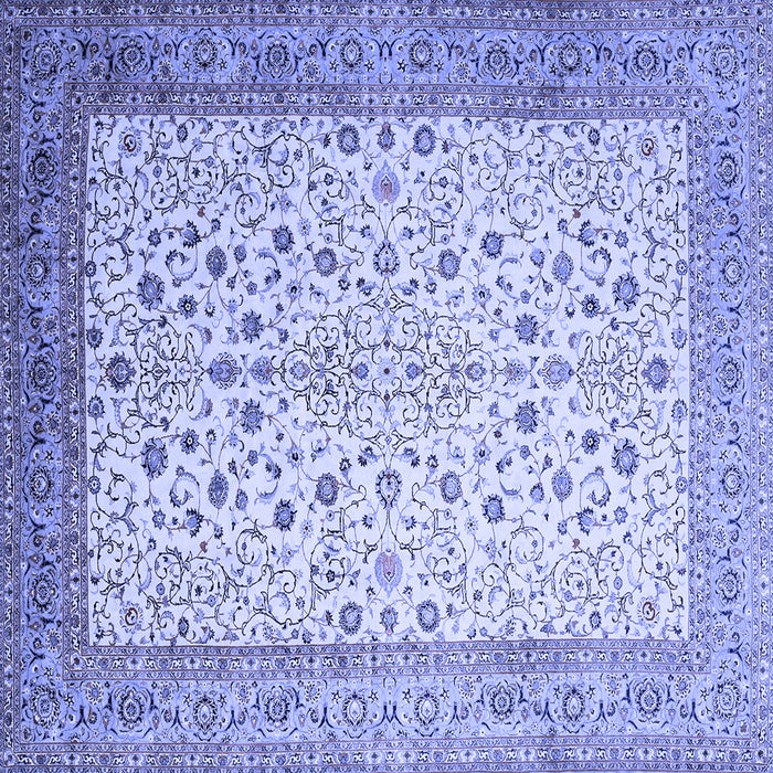 Square Machine Washable Persian Blue Traditional Rug, wshtr218blu