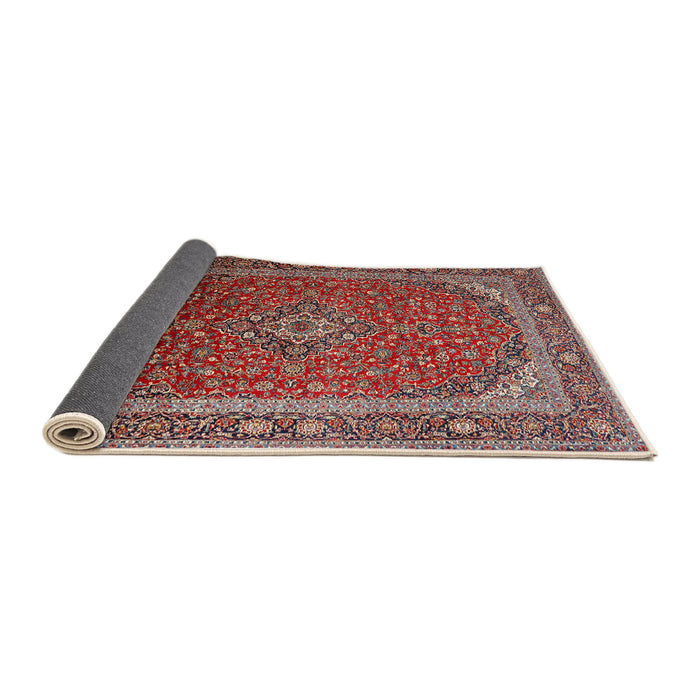 Sideview of Traditional Saffron Red Medallion Rug, tr219
