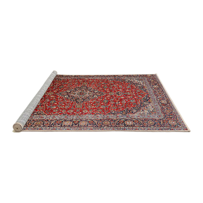 Sideview of Machine Washable Traditional Saffron Red Rug, wshtr219