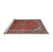 Sideview of Machine Washable Traditional Saffron Red Rug, wshtr219