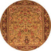 Square Persian Orange Traditional Rug, tr2190org