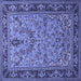 Square Persian Blue Traditional Rug, tr2190blu