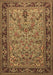 Machine Washable Persian Brown Traditional Rug, wshtr2190brn