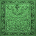 Square Persian Emerald Green Traditional Rug, tr2190emgrn