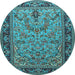 Round Persian Light Blue Traditional Rug, tr2190lblu