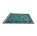 Sideview of Machine Washable Persian Light Blue Traditional Rug, wshtr2190lblu